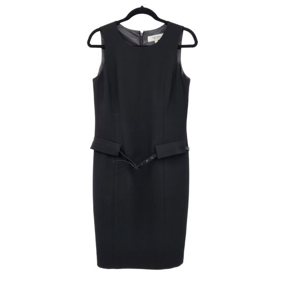 NWT Jones Studio Black Sleeveless Belted Straight Pencil Dress Women's 8 - Picture 1 of 10